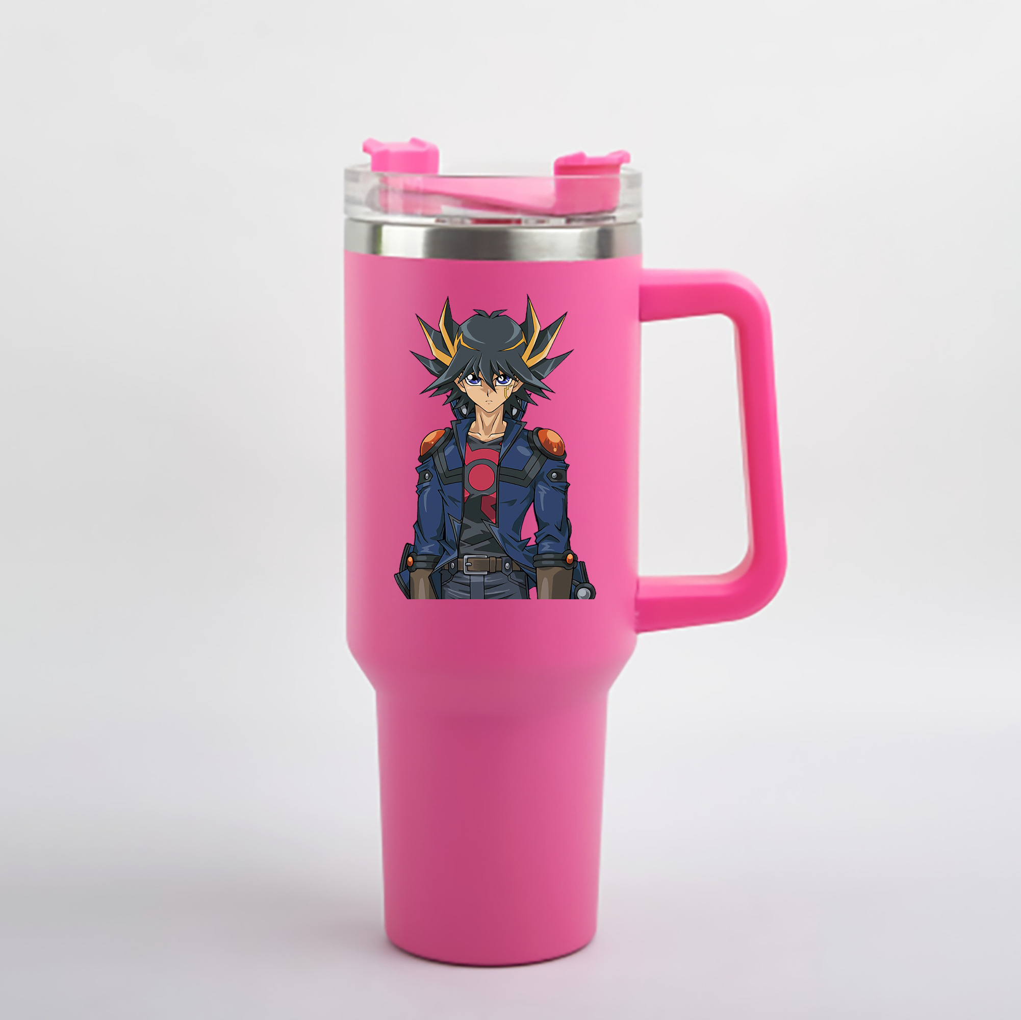（画像用） 遊☆戯☆王 Yu-Gi-Oh! 1200mL車用タンブラー - クリスタルステッカー（プラスチックストロー付き）